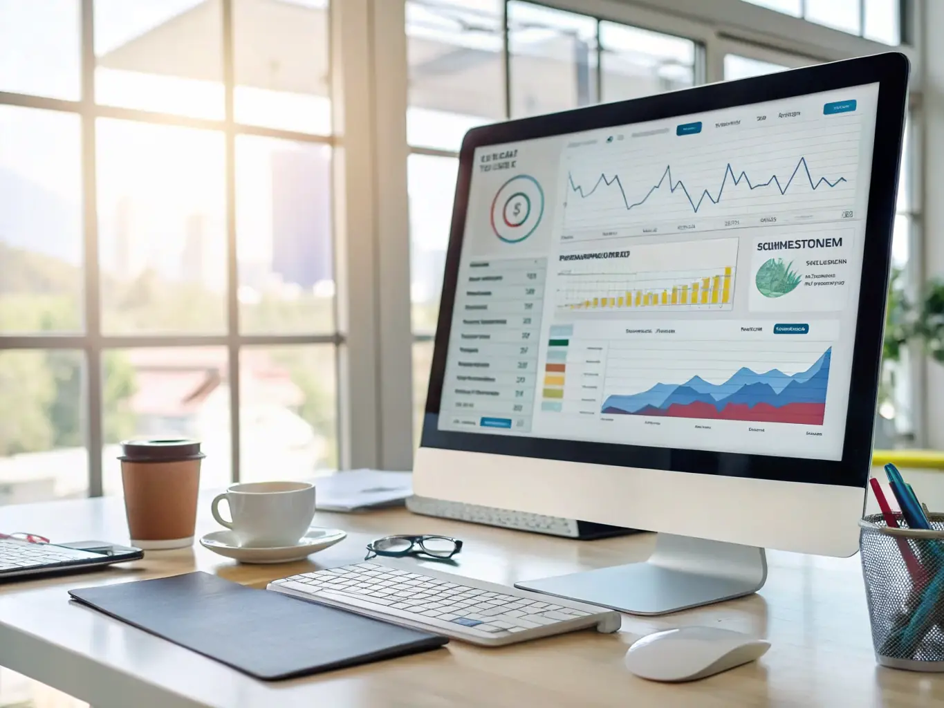 A dashboard displaying website analytics and performance metrics, highlighting the importance of ongoing maintenance and optimization for website success.