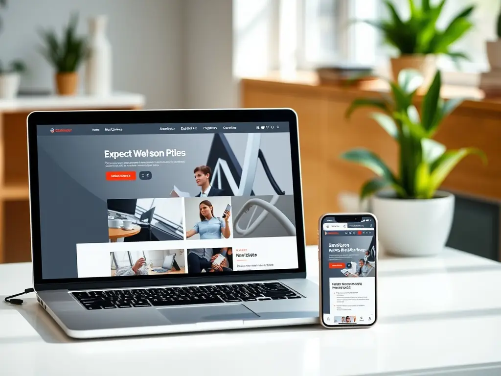 A clean, modern website design showcasing a responsive layout on various devices, emphasizing user-friendly navigation and a visually appealing interface.